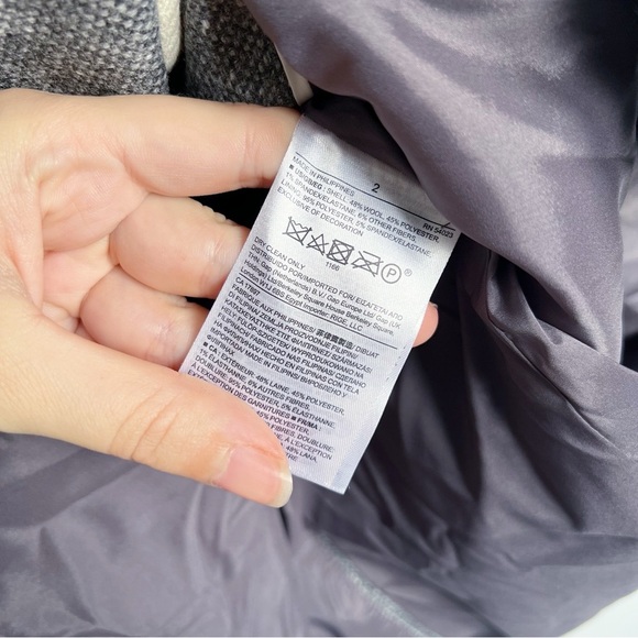 Banana Republic • Piped Grey Hack ing Jacket blazer two tone wool tweed long - Picture 8 of 12